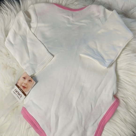 CARTER'S 9 Month White Bodysuit I Heart Love Santa Christmas NEW - Picture 3 of 5